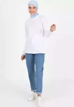 Топ с длинными рукавами REFKA BASIC Modanisa, белый