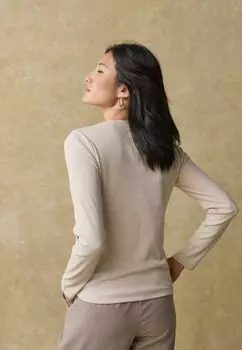 Топ с длинными рукавами REGULAR FIT CREW NECK Next, бежевый