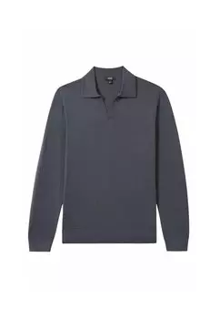 Топ с длинными рукавами REGULAR FIT MILBURN OPEN COLLAR Reiss, синий