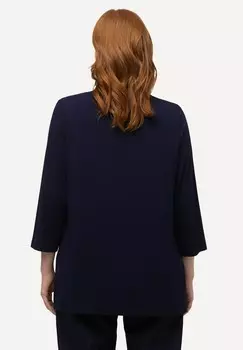 Топ с длинными рукавами RHINESTONE NECK 3/4 SLEEVE V-NECK Ulla Popken, темно-синий