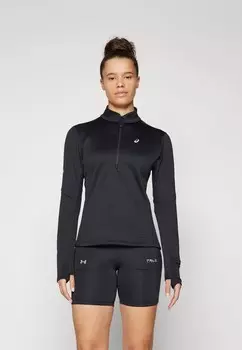 Топ с длинными рукавами ROAD WINTER 1/2 ZIP MID LAYER ASICS, черный