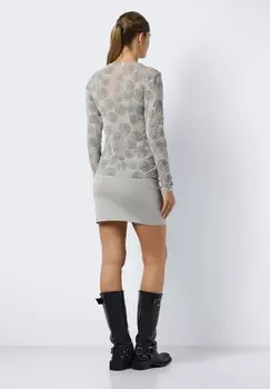 Топ с длинными рукавами ROSE FLOCK Noisy May, серый