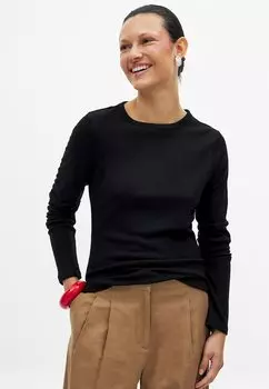 Топ с длинными рукавами ROUND NECK LONG SLEEVE NA-KD, черный