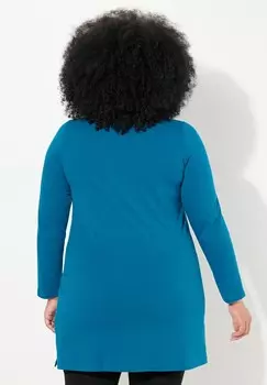 Топ с длинными рукавами ROUND NECKLINE SWING Ulla Popken, бирюзовый