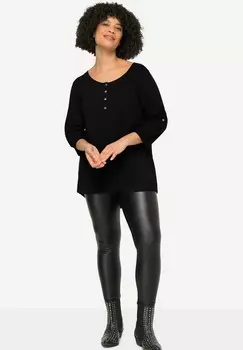 Топ с длинными рукавами RUNDHALS MIT KNOPFLEISTE 3/4-RME Angel of Style, черный