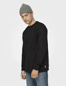 Топ с длинными рукавами RUNDHALS Only & Sons, черный