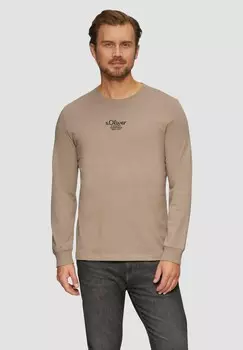 Топ с длинными рукавами s.Oliver, бежевый