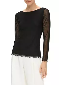 Топ с длинными рукавами s.Oliver BLACK LABEL, черный