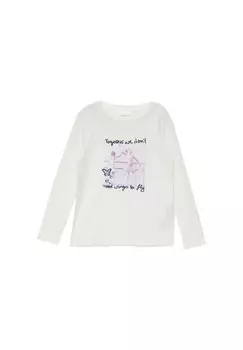 Топ с длинными рукавами s.Oliver, кремовый