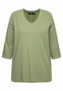 Топ с длинными рукавами SEAM 3/4 SLEEVE TEE Ulla Popken, светло-зеленый
