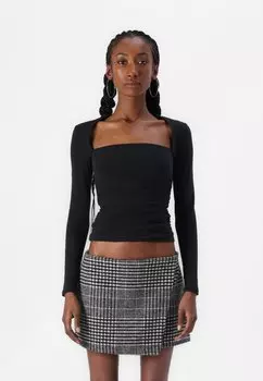 Топ с длинными рукавами SEAMLESS PORTRAIT AVA Abercrombie & Fitch, черный