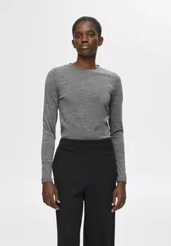 Топ с длинными рукавами Selected Femme, светло-серый