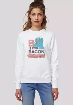 Топ с длинными рукавами SESAMSTRASSE COOKIE MONSTER BACON F4NT4STIC, белый