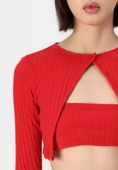 Топ с длинными рукавами SET Even&Odd, красный
