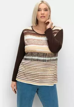 Топ с длинными рукавами Sheego, коричневый