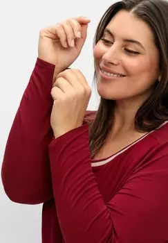 Топ с длинными рукавами Sheego, темно-красный