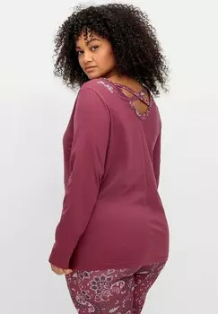 Топ с длинными рукавами Sheego, темно-красный