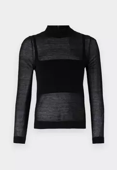 Топ с длинными рукавами SHEER MOCK MICHAEL Michael Kors, черный