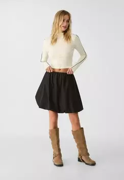 Топ с длинными рукавами SIDE STRIPE Stradivarius, бежевый