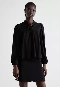 Топ с длинными рукавами SLFKATERINE TIE Selected, черный