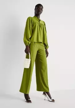 Топ с длинными рукавами SLFKATERINE TIE Selected Femme, зеленый