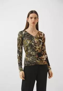 Топ с длинными рукавами SLIM DOUBLE PRINT Just Cavalli, коричневый