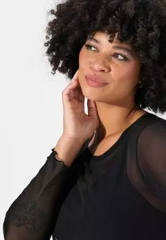 Топ с длинными рукавами SLIM FIT Angel of Style, черный