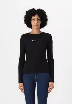 Топ с длинными рукавами SLIM Guess Jeans, черный