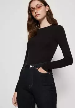 Топ с длинными рукавами SLIM LONG SLEEVE Weekday, черный