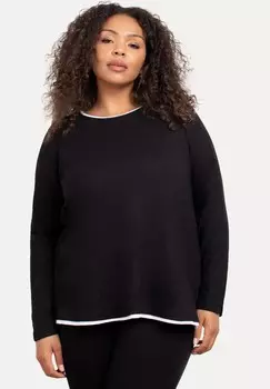 Топ с длинными рукавами SLUB CONTRAST Live Unlimited London, черный