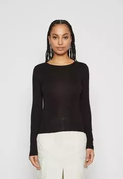 Топ с длинными рукавами SOFT TOUCH CREW NECK Gina Tricot, цвет black