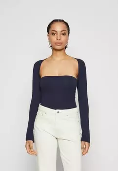 Топ с длинными рукавами SOFT TOUCH SQUARE NECK Gina Tricot, цвет black iris