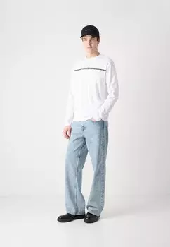 Топ с длинными рукавами SPLIT LINE LOGO Calvin Klein, белый