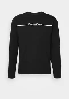 Топ с длинными рукавами SPLIT LINE LOGO Calvin Klein, черный
