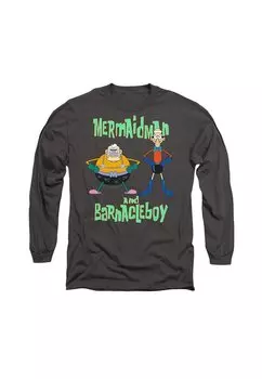 Топ с длинными рукавами SPONGEBOB MERMAID MAN AND BARNACLE BOY Cotton Soul, антрацит