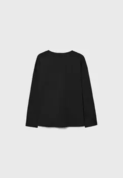Топ с длинными рукавами Stradivarius, черный