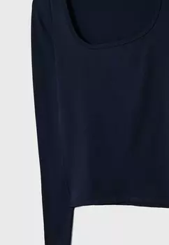 Топ с длинными рукавами Stradivarius, темно-синий