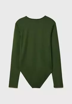 Топ с длинными рукавами Stradivarius, зеленый