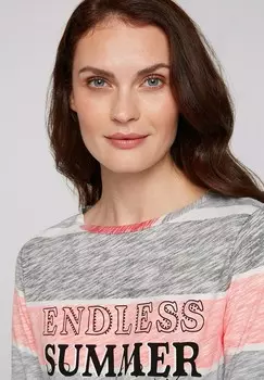 Топ с длинными рукавами STREIFEN MIT U-BOOT-AUSSCHNITT Soccx, неоновый розовый