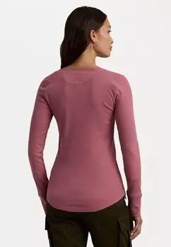 Топ с длинными рукавами STRETCH COTTON LONG SLEEVE HENLEY TEE Lauren Ralph Lauren, розовый