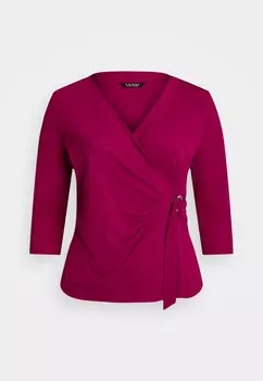 Топ с длинными рукавами STRETCH JERSEY TOP Lauren Ralph Lauren Woman, фиолетовый