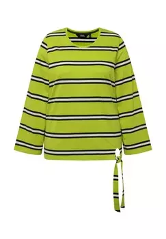 Топ с длинными рукавами STRIPED HEM Ulla Popken, зеленый