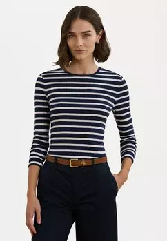 Топ с длинными рукавами STRIPED STRETCH COTTON LONG SLEEVE TEE Lauren Ralph Lauren, темно-синий