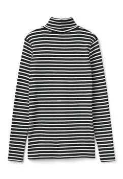 Топ с длинными рукавами STRIPED TURTLENECK United Colors of Benetton, черный