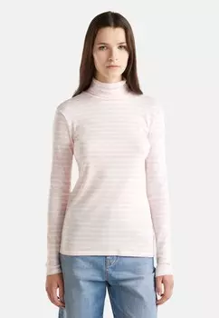 Топ с длинными рукавами STRIPED TURTLENECK United Colors of Benetton, светло-розовый