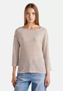 Топ с длинными рукавами STRIPED WITH 3/4 SLEEVES United Colors of Benetton, коричневый