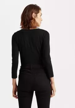 Топ с длинными рукавами SURPLICE JERSEY TOP Lauren Ralph Lauren Petite, черный