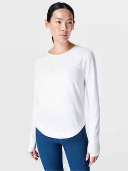 Топ с длинными рукавами Sweaty Betty Breathe Easy, белый