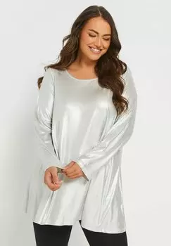 Топ с длинными рукавами SWING Yours Clothing, серый