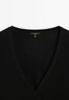 Топ с длинными рукавами TIED Massimo Dutti, черный